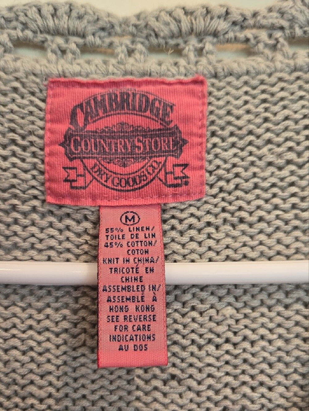 Vintage Cambridge Dry Goods Floral Knit Button Vest with Pink & Yellow Blooms - Picture 2 of 5